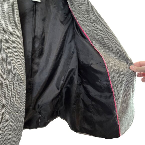 Womens Business Office Work Interview Church Blazer Jacket Isaac Mizrahi Grey L - Picture 8 of 9